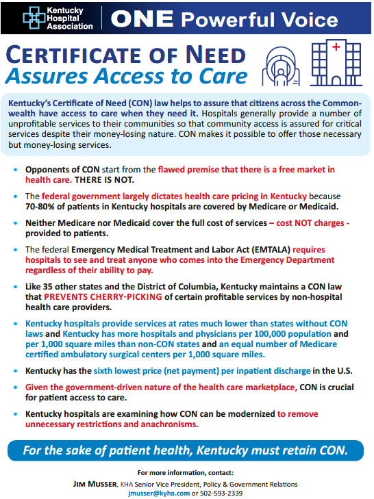 Certificate of Need Assures Access to Care Policy Paper Image