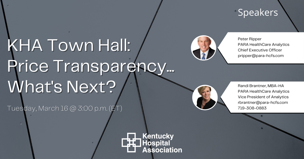 Price Transparency Town Hall - March 16, 2021