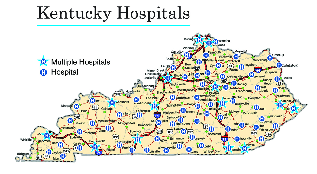 Map of Kentucky Hospitals